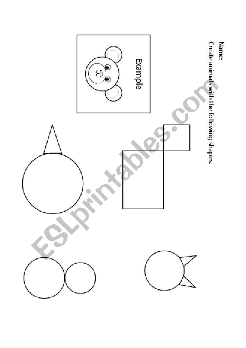 Shapes and animals worksheet