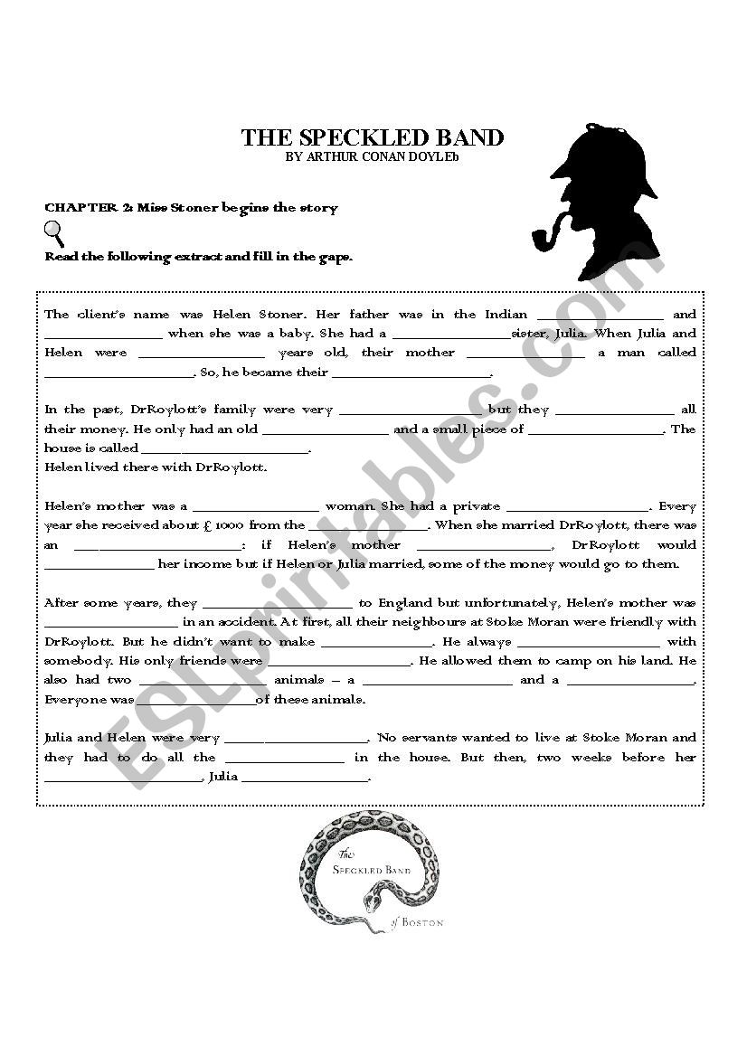 THE SPECKLED BAND - MC MILLAN - CHAPTER 2 - ESL worksheet by Abril_32