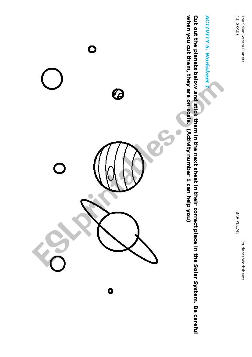 The Solar System Planets Esl Worksheet By Pijuan