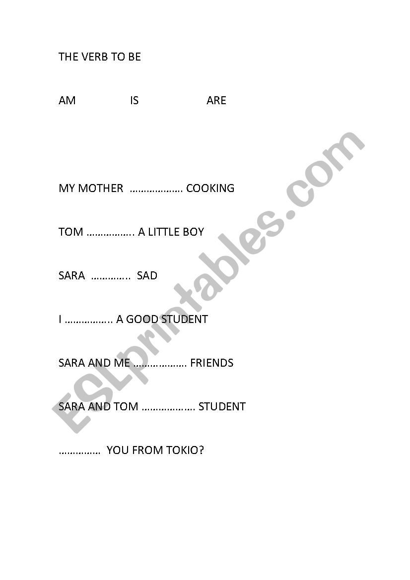 The verb to be worksheet