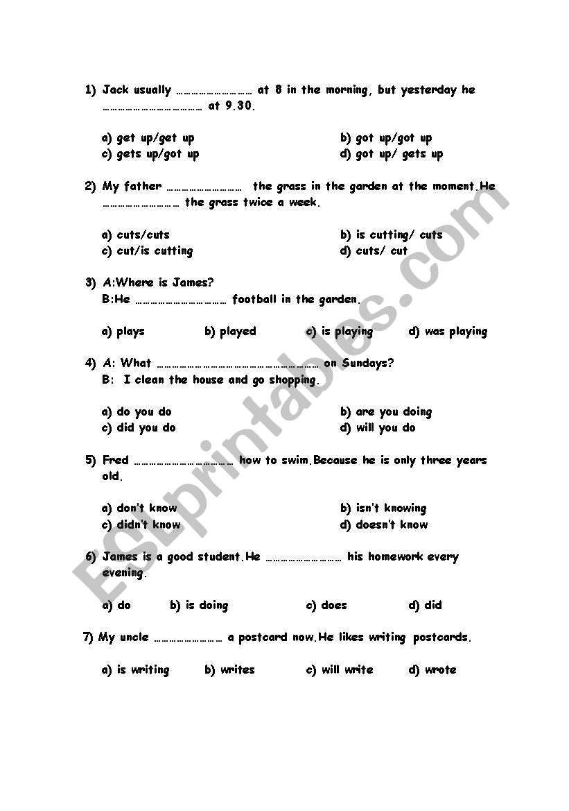 General Test worksheet