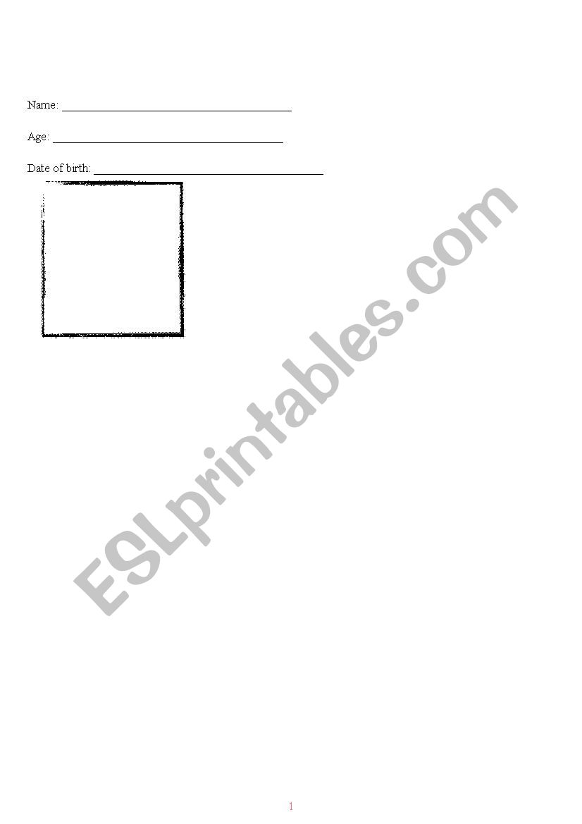 Identity File worksheet