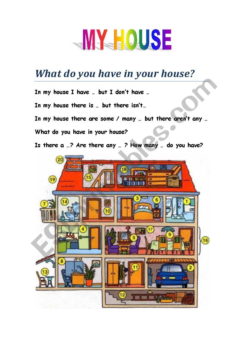 DESCRIBING YOUR HOUSE - ESL worksheet by fcabanillasa