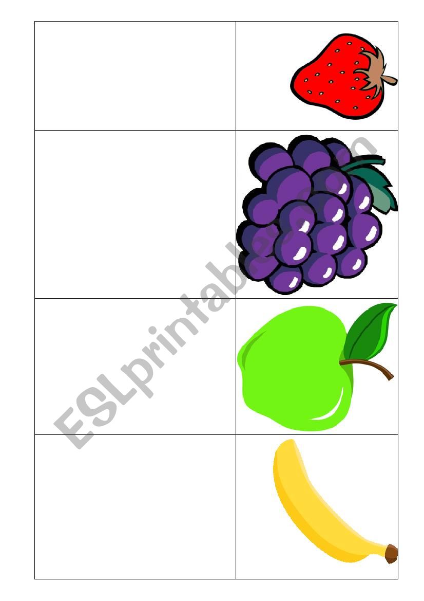 fruits matching worksheet