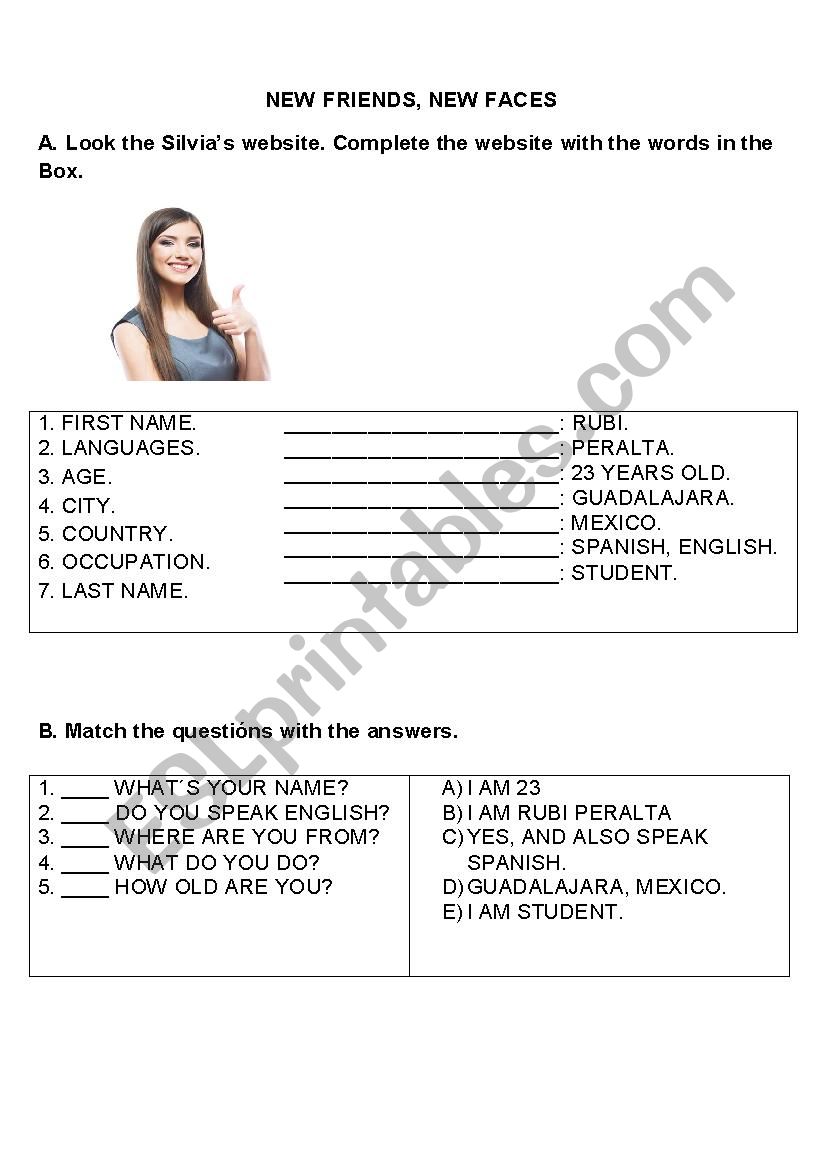 NEW FRIENDS worksheet