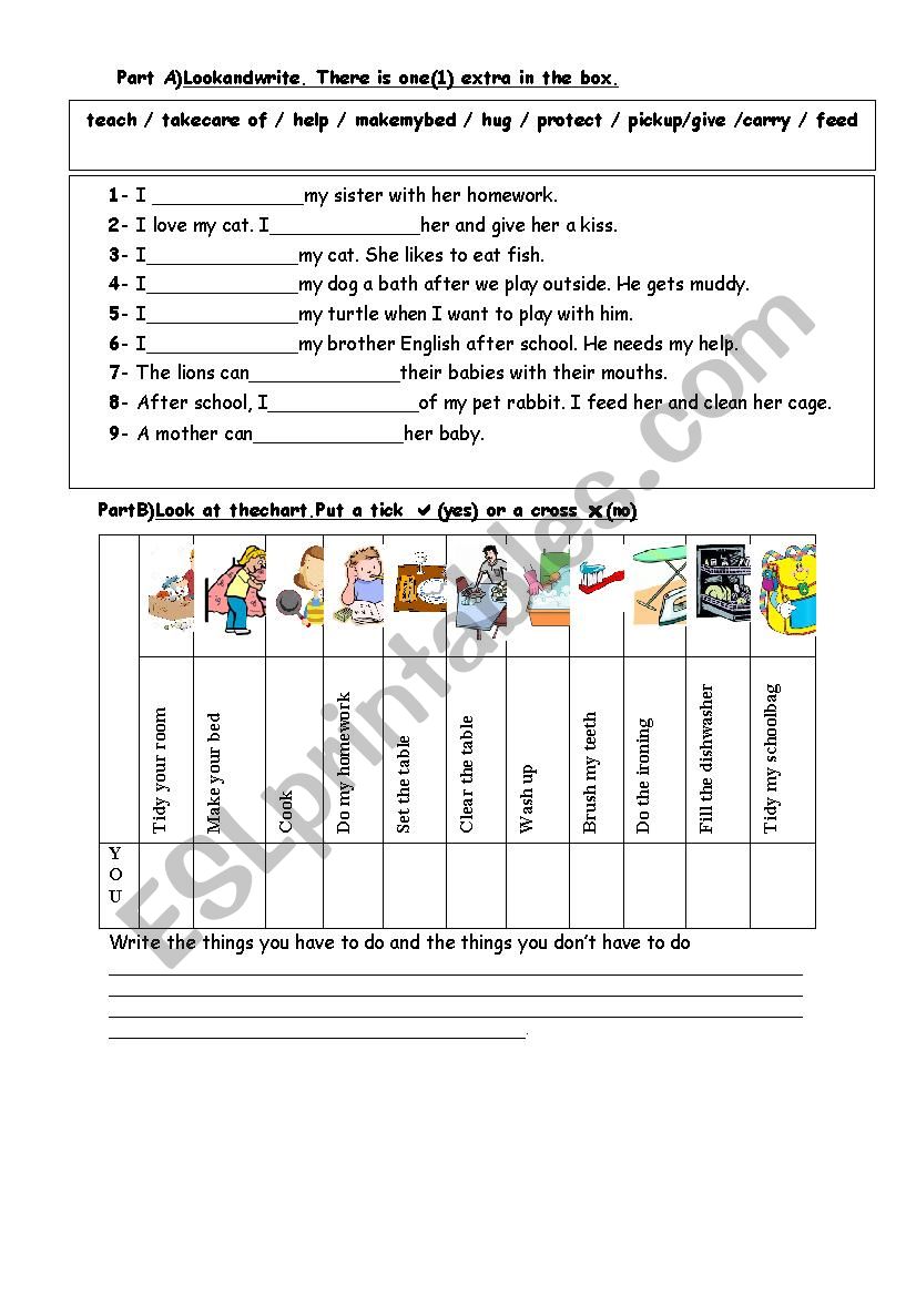 HAVE TO - ESL worksheet by Miss Deniz