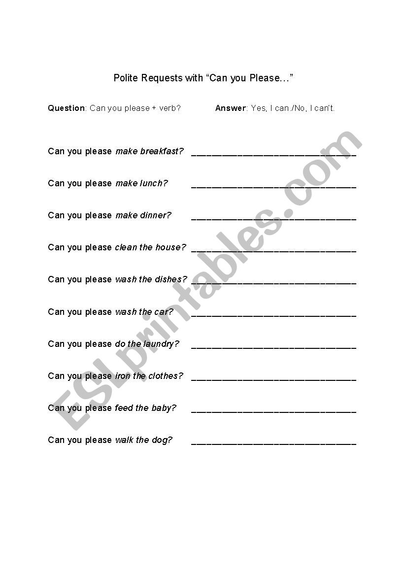 Can you... worksheet