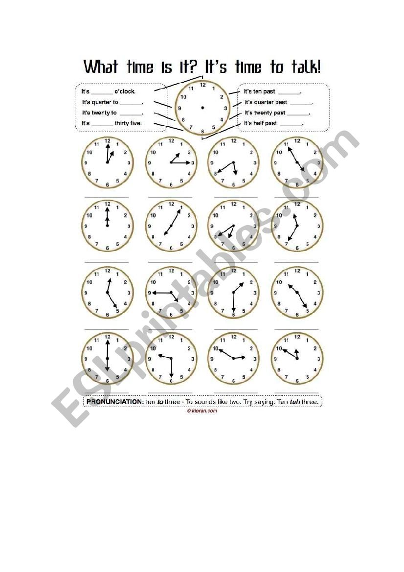 time worksheet esl worksheet by quelmenorca
