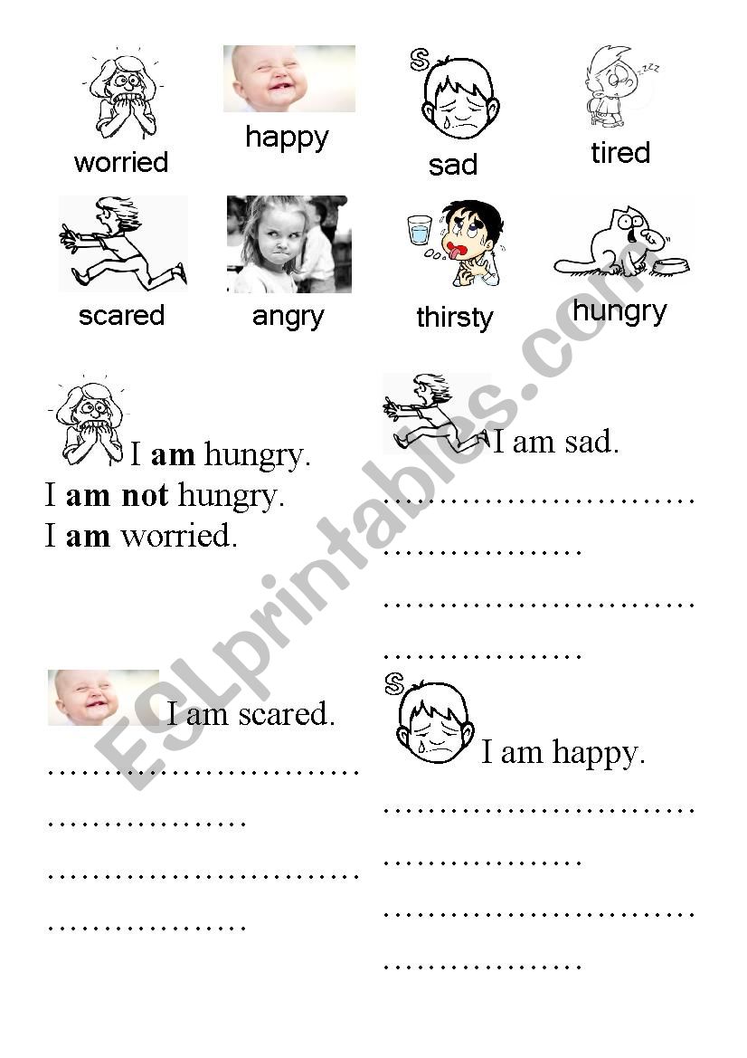 feelings, emotions worksheet