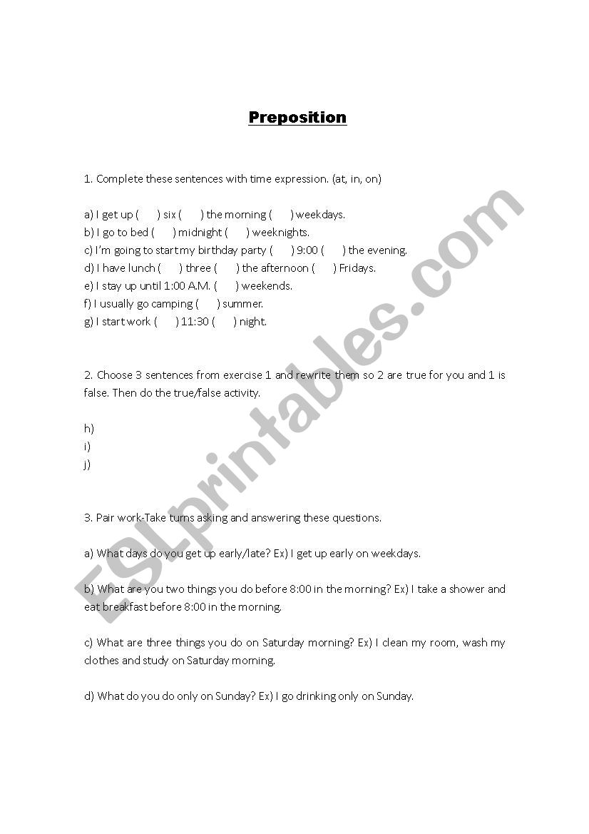 prepositions worksheet(at,in,on)