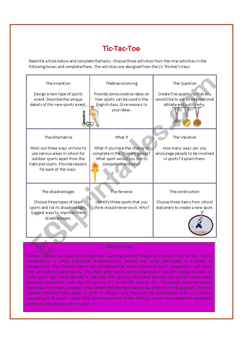 Think-Tac-Toe: A Strategy for Differentiation