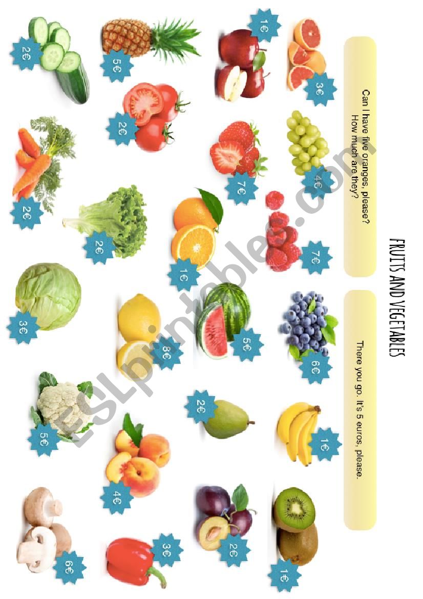 Fruits and Vegetables worksheet