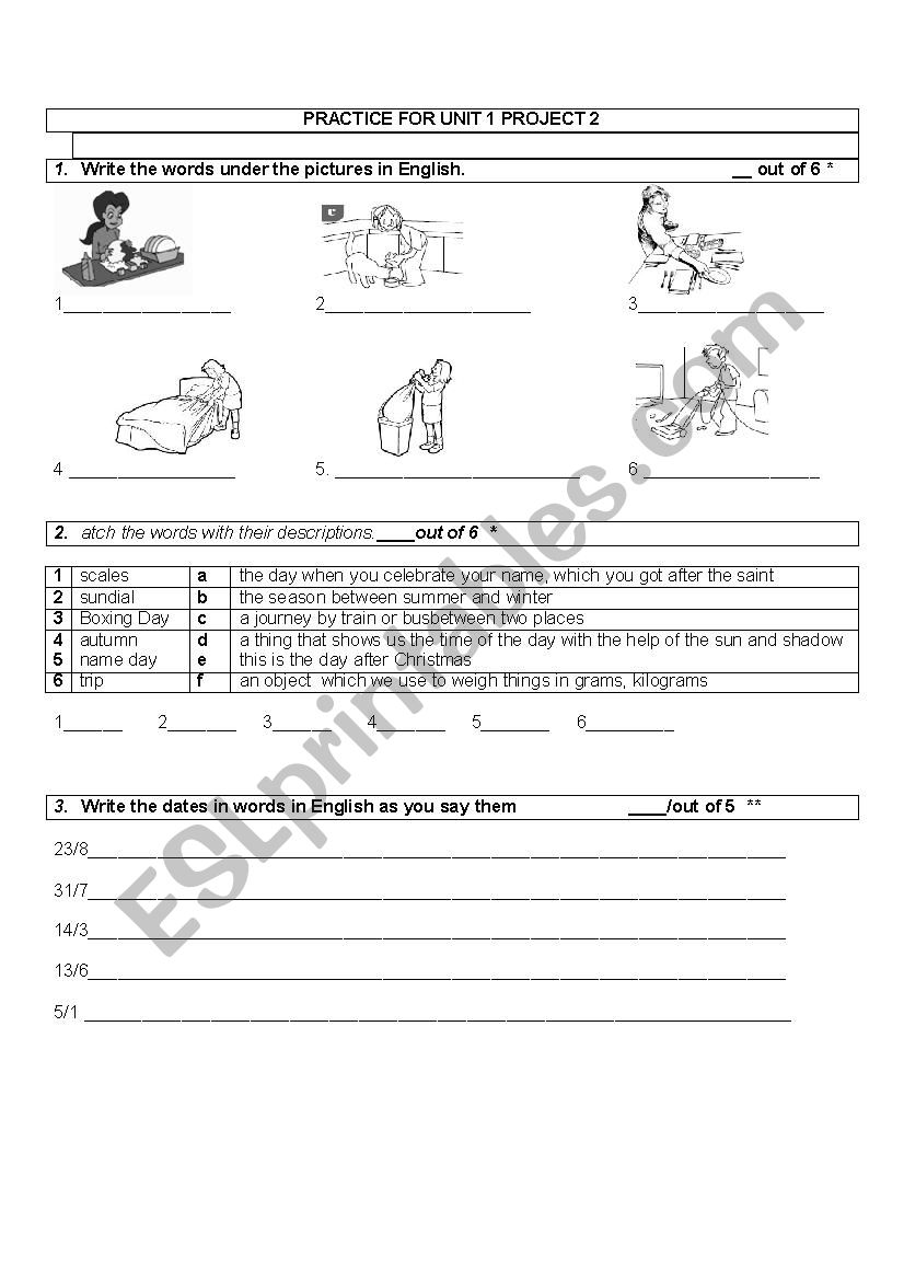 UNIT 1 PROJECT 2 PRACTICE worksheet