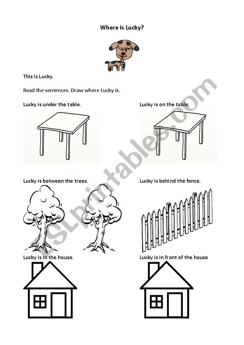 Wheres Lucky? worksheet