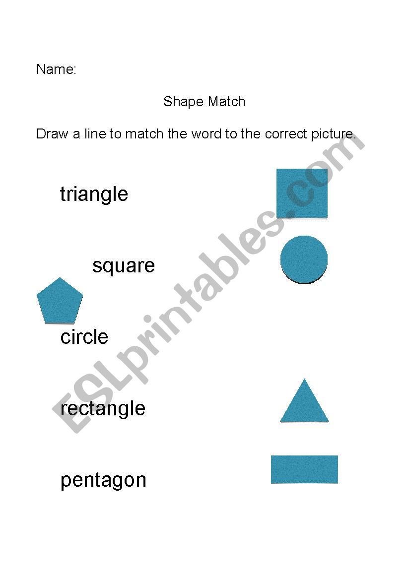Shapes match worksheet