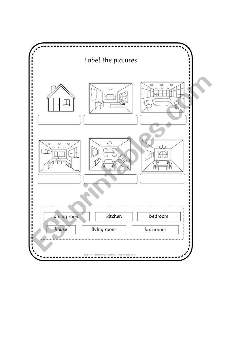 parts of the house worksheet