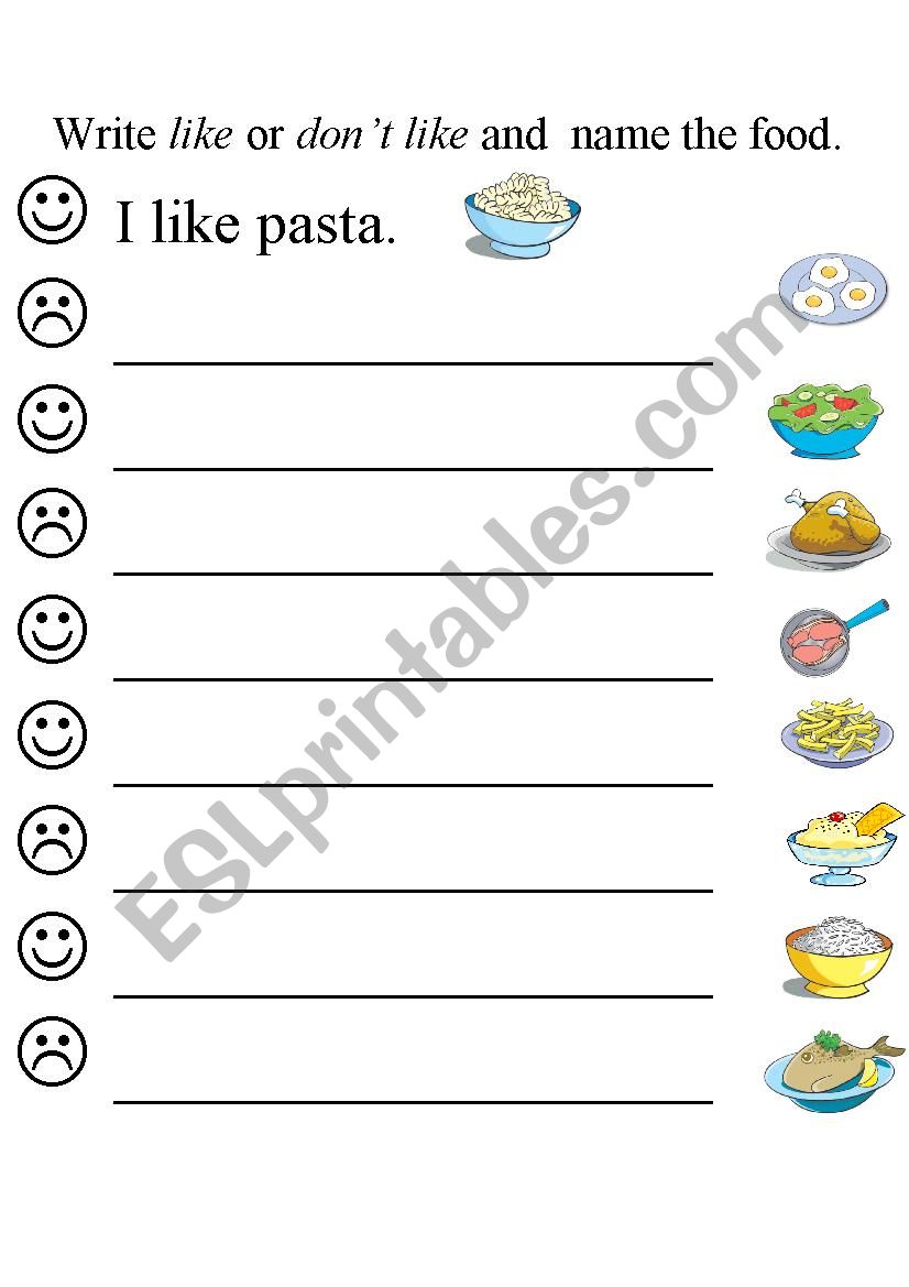 Food worksheet