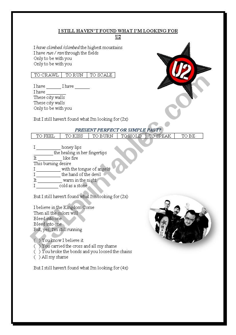 I Still Havent Found What Im Looking For - U2 - Present Perfect/Simple Past