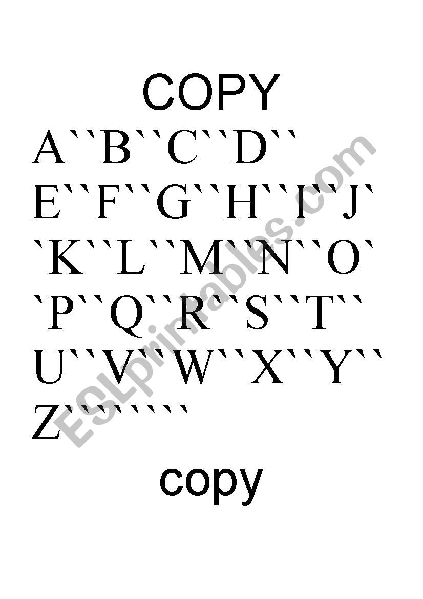 Copy letters worksheet