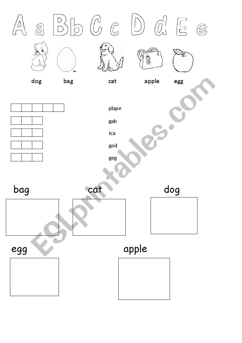 A worksheet for Wonderland Junior A Alphabet