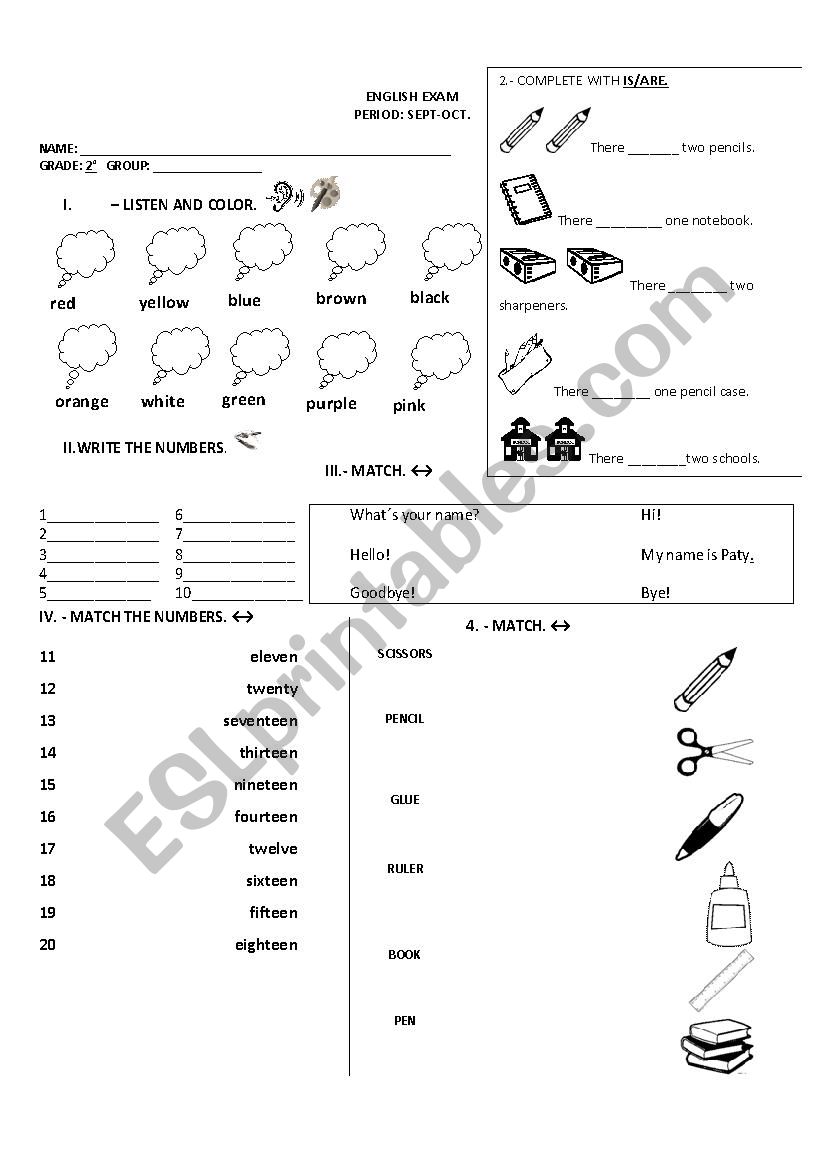 Exam Oct-Nov worksheet