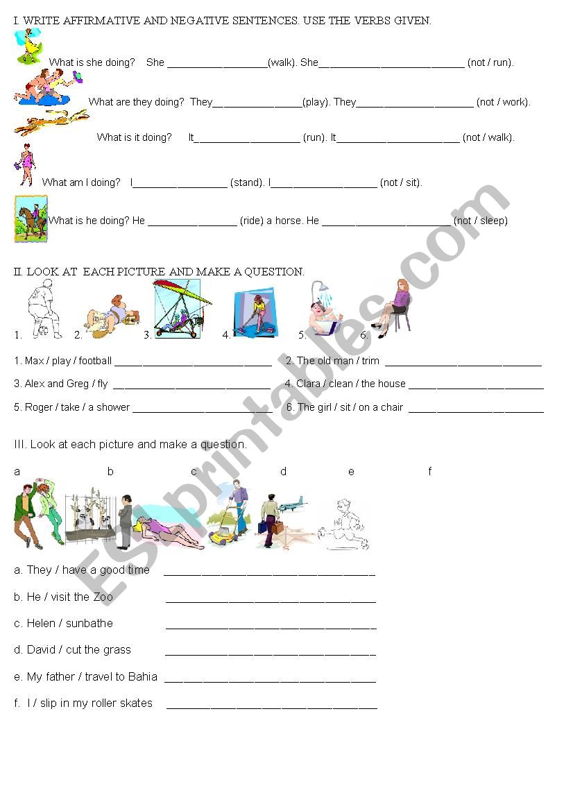 PRESENT CONTINUOUS worksheet