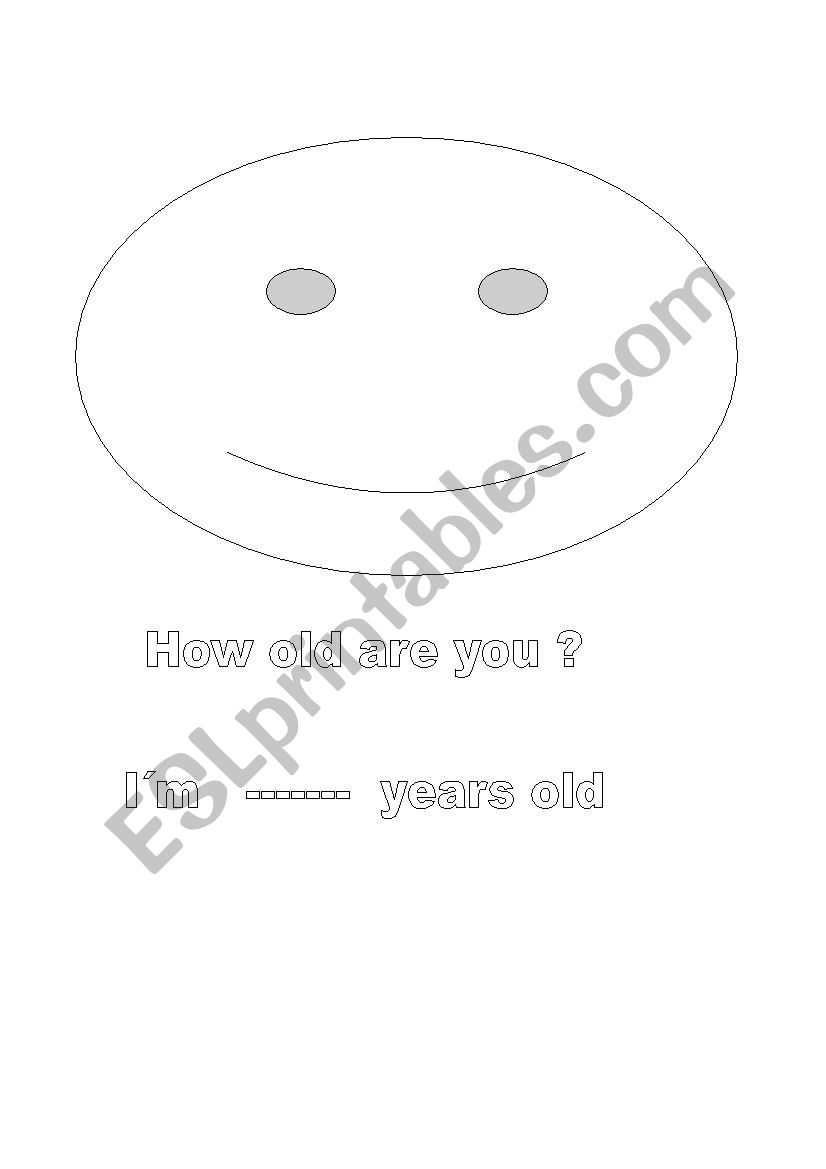 How old are you? worksheet