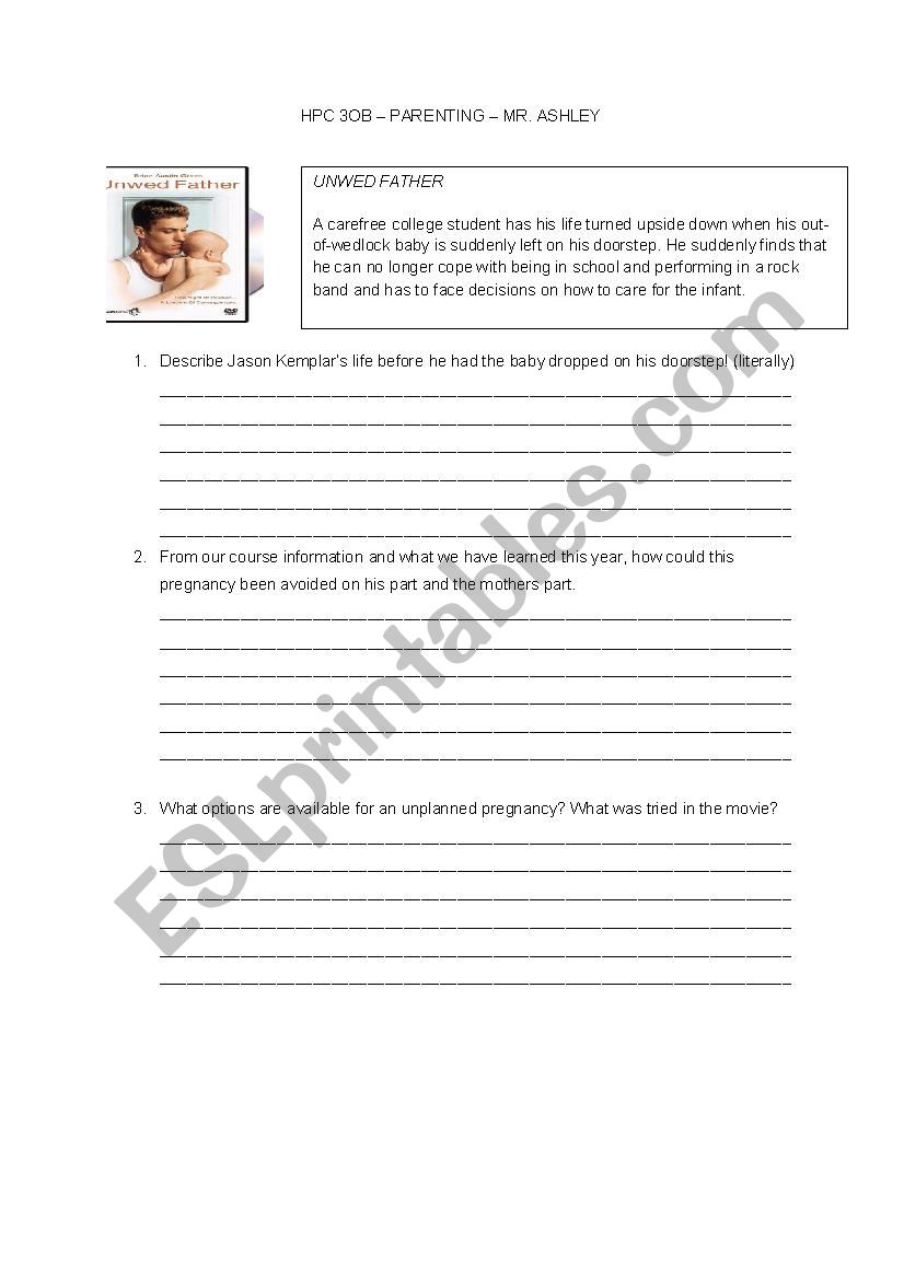 Unwed Father worksheet