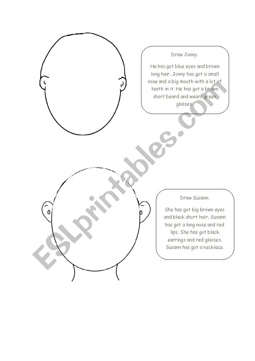 Draw a person worksheet