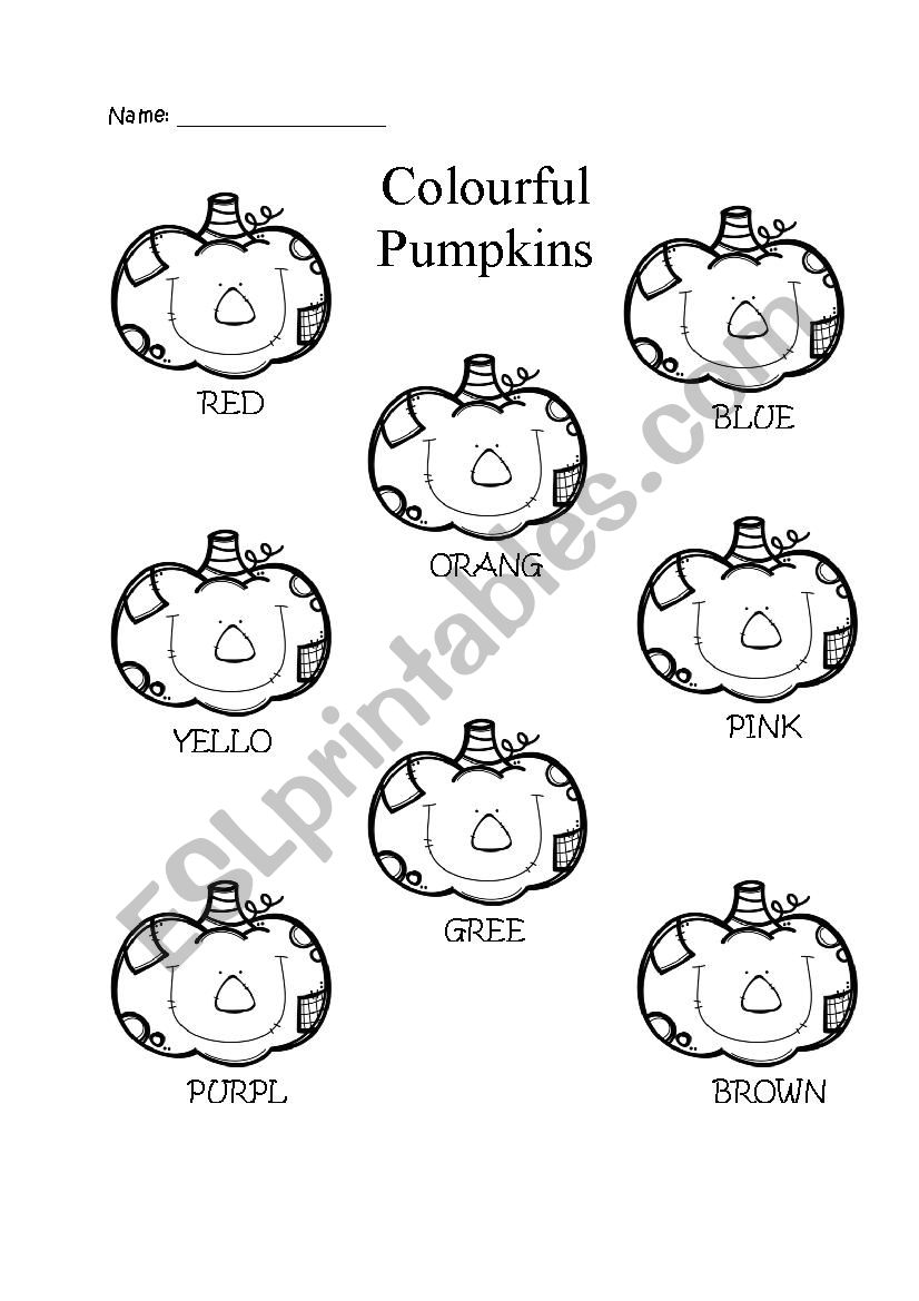 Colourful Pumpkins worksheet