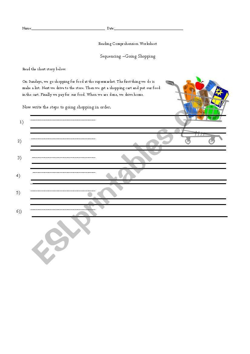 Going Shopping  worksheet