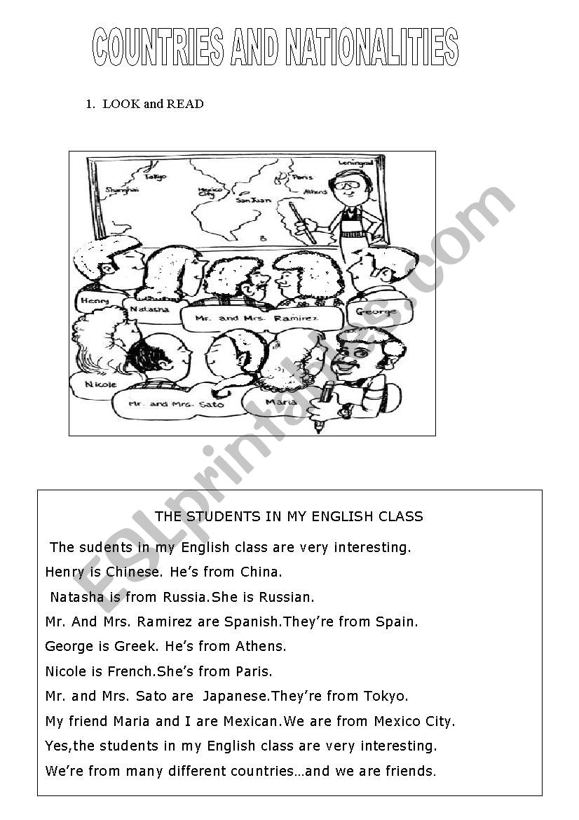 where are you from? worksheet