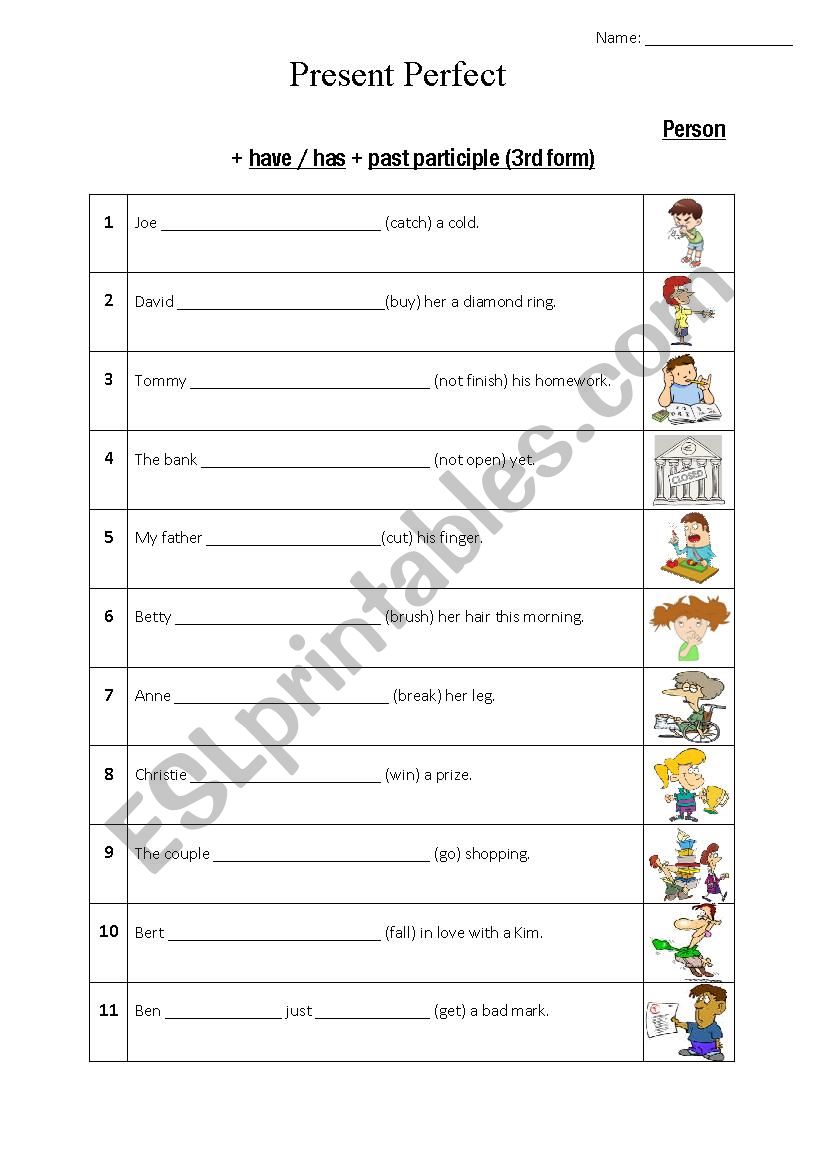 Present Perfect worksheet