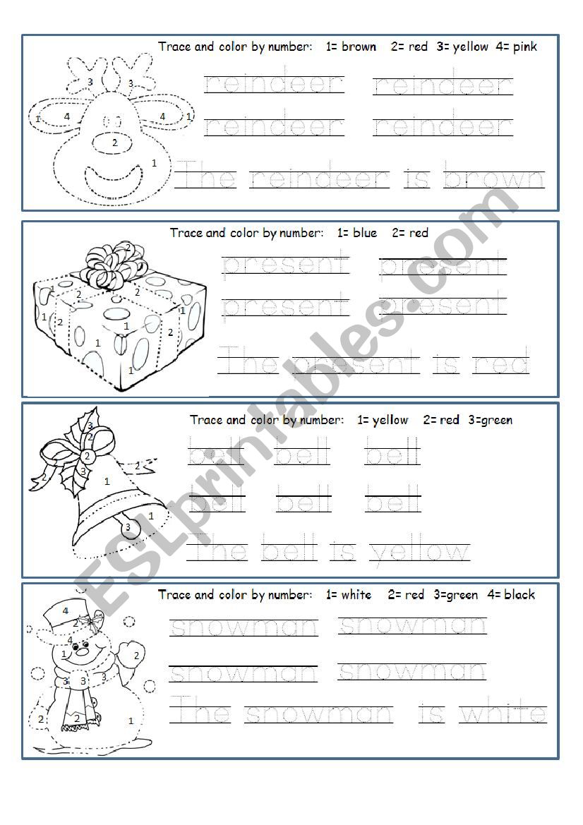 Christmas Tracers worksheet