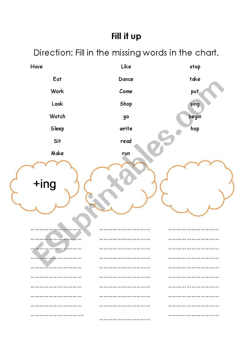 present continuous tense worksheet