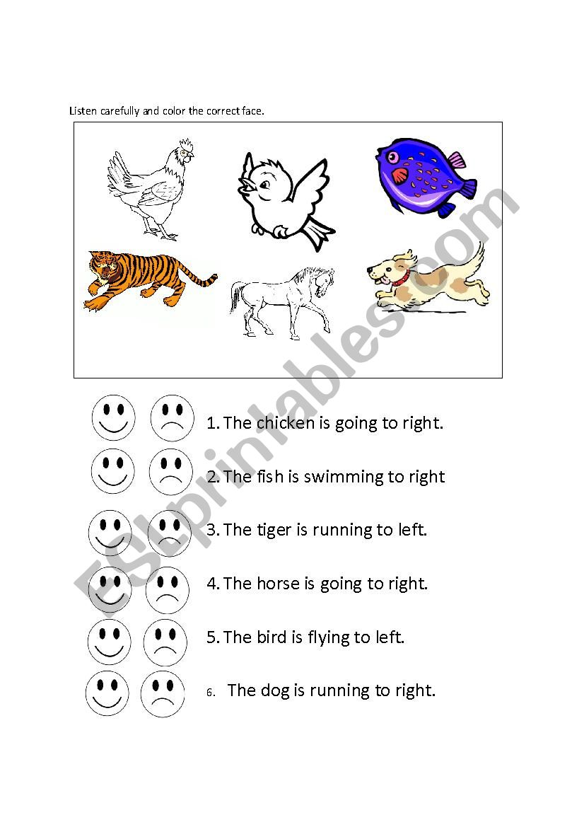 Left and Right Worksheet worksheet