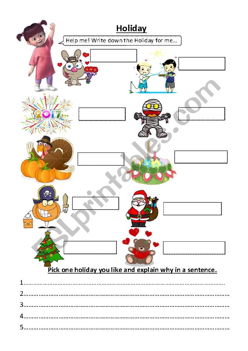 USA American and Thai Holidays worksheet