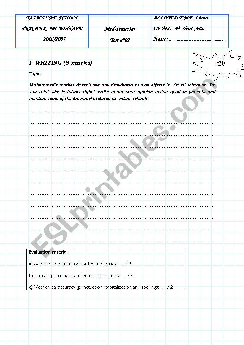 mid-semester test n 02 worksheet