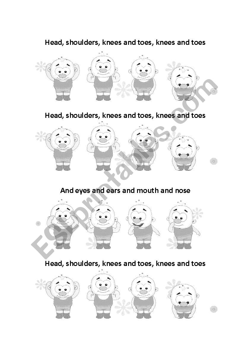 Head Shoulders Knees And Toes ESL Worksheet By Norm c