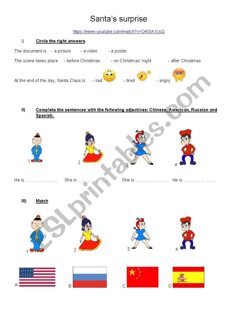 Santa´s surprise - ESL worksheet by misspetitgue