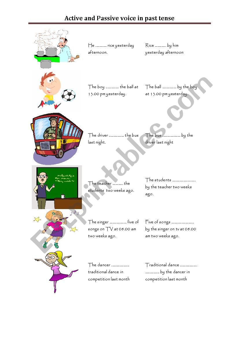 active and passive voice in past tense