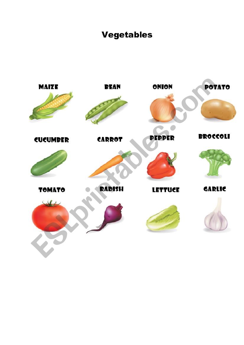 Vegetables  worksheet