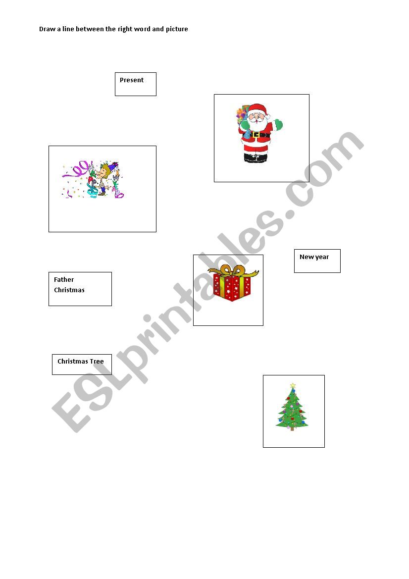 Draw a line between the right word and picture - ESL worksheet by ...