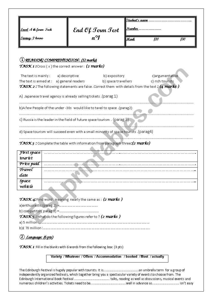 end term test n1 worksheet