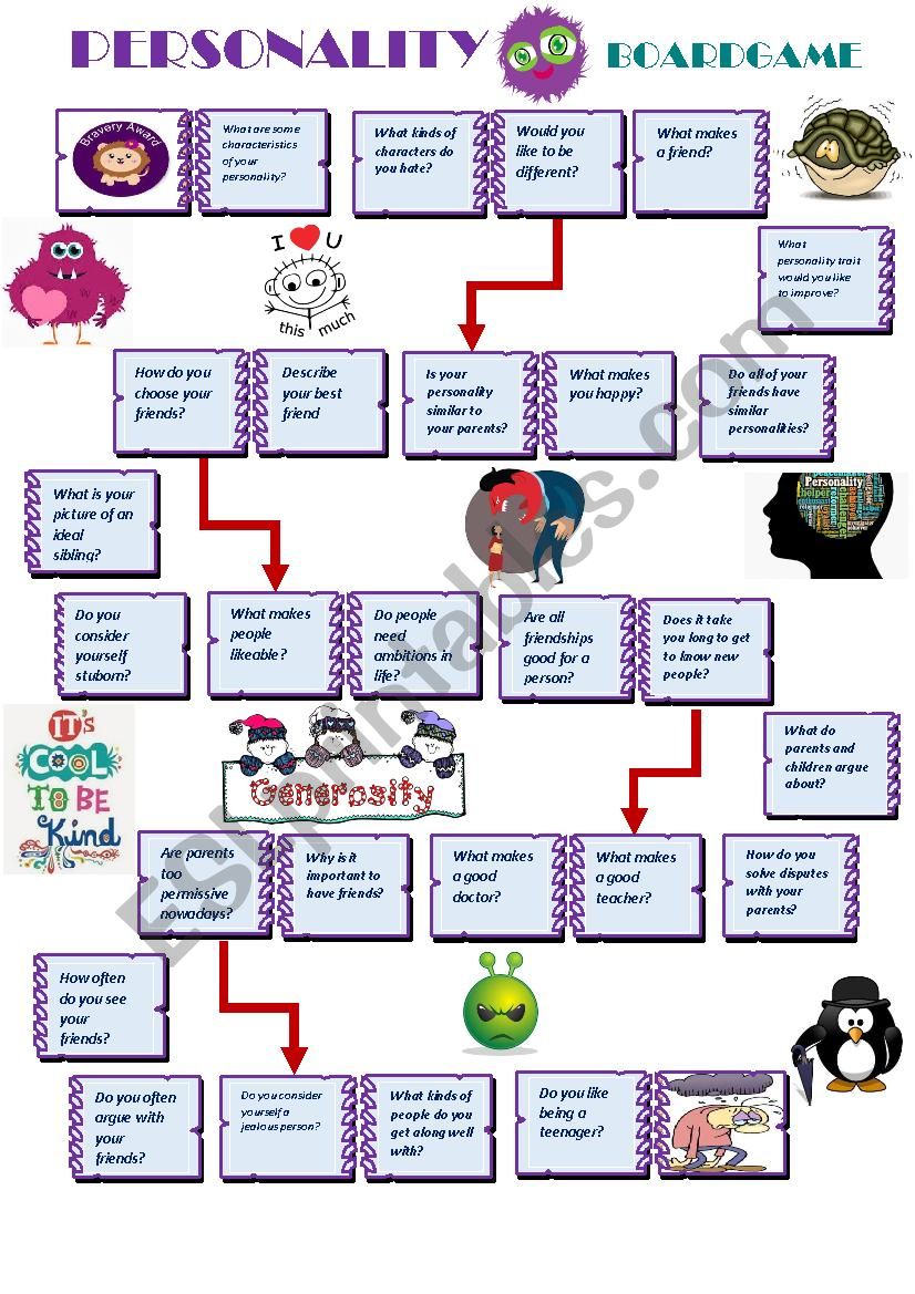 Personality Boardgame ESL Worksheet By Bbubble