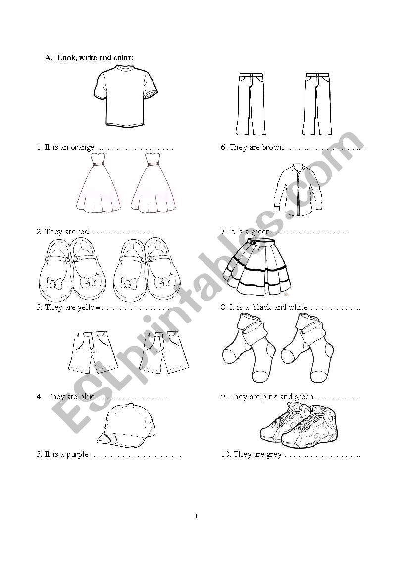 clothes - ESL worksheet by thomle.7191