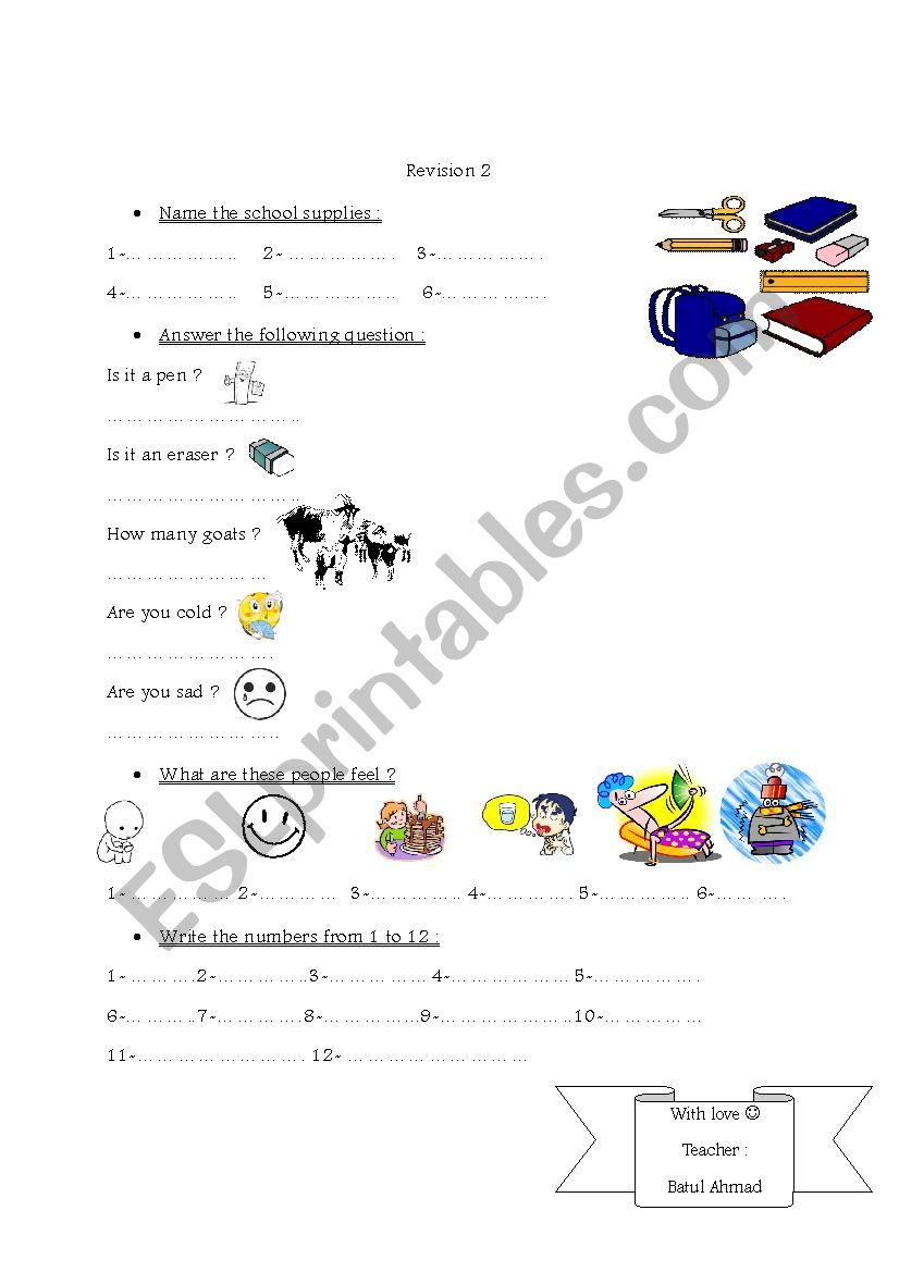 beginner review worksheet