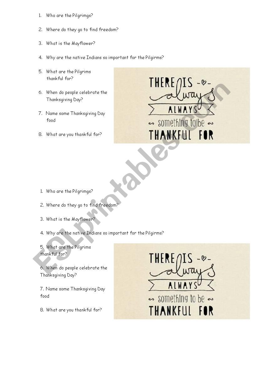 Thanksgiving worksheet