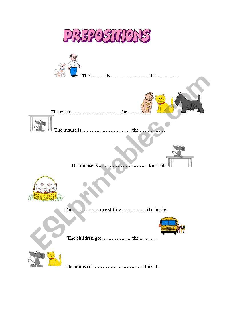 prepositions worksheet