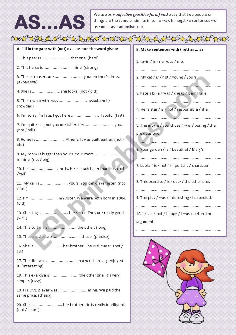 As as ESL Worksheet By Karolajna9